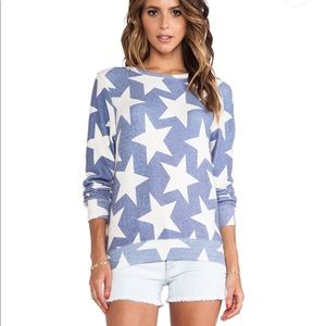 Wildfox Couture Denim Stars Baggy Beach Jumper